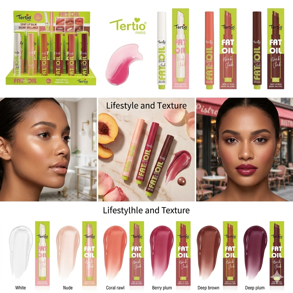 Tertio Paris – Fat Oil "Slick Click" : Le Baume à Lèvres Ultra-Brillant