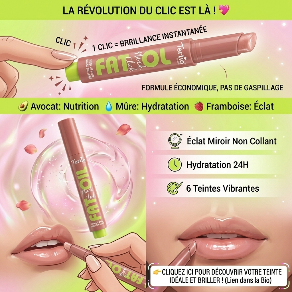 Tertio Paris – Fat Oil "Slick Click" : Le Baume à Lèvres Ultra-Brillant